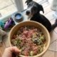 Bowl of raw dog food